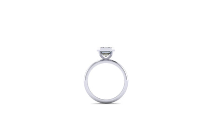 2.55 ctw Emerald Cut Lab Grown Diamond | Bezel Set Setting | Solitaire Ring.
