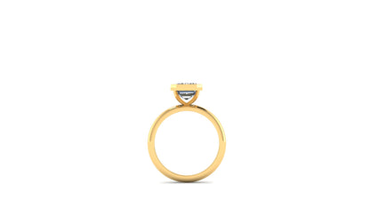 2.55 ctw Emerald Cut Lab Grown Diamond | Bezel Set Setting | Solitaire Ring.