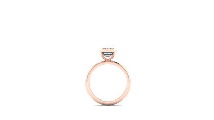 2.55 ctw Emerald Cut Lab Grown Diamond | Bezel Set Setting | Solitaire Ring.