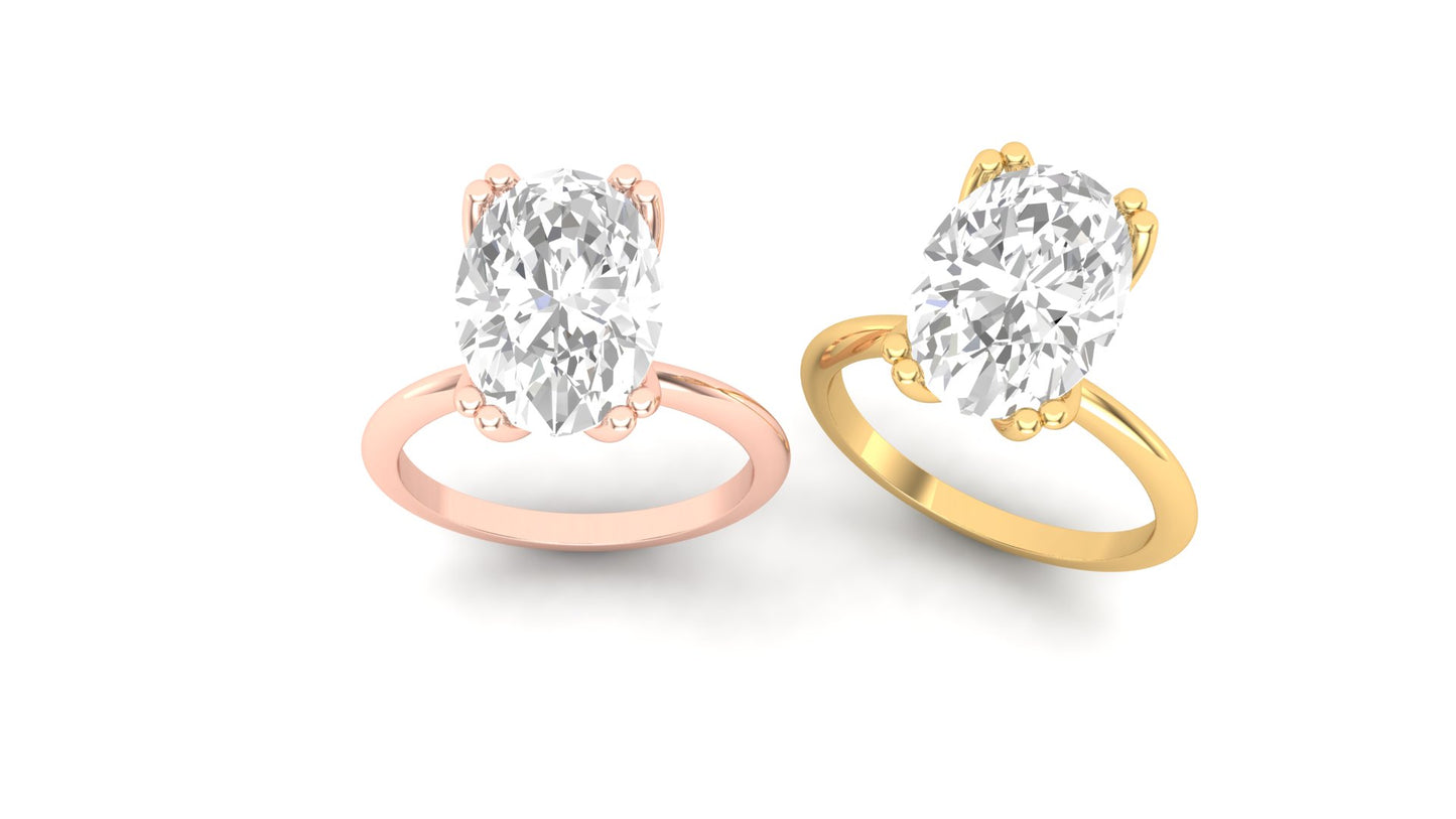 3.00 ct Oval Cut Center Lab Grown Diamond | Color: E | Clarity: VVS | Designer Ring.