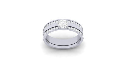 0.50 ct Round Cut Lab Grown Centered Diamond | 0.50 ct of Lab-Grown Side Diamonds with Designer Band.