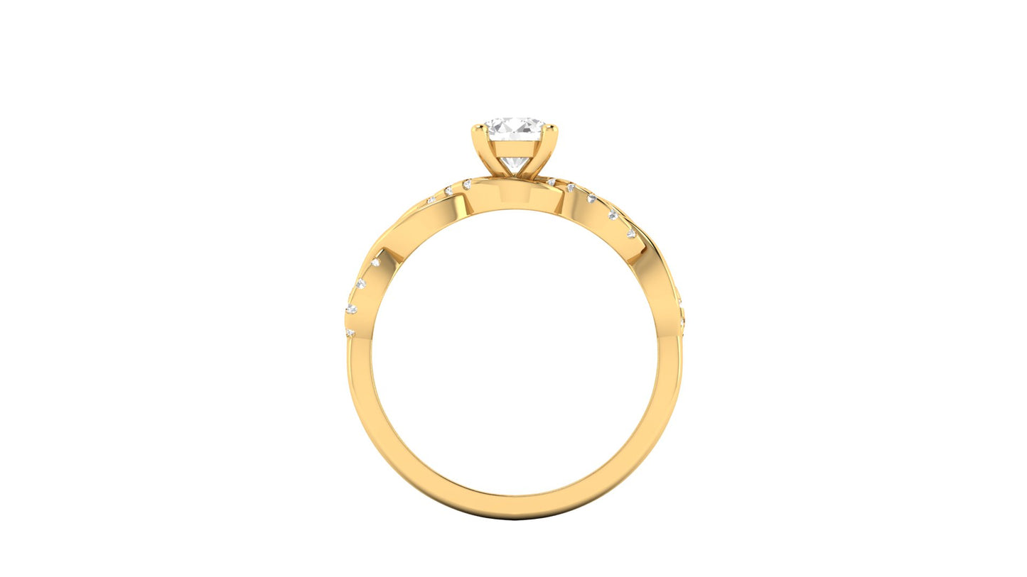 1.00 ct Round Center Lab Grown Diamond | Color: E | Clarity: VVS | 0.25 ct Lab Grown Side Diamonds. | Designer Ring.