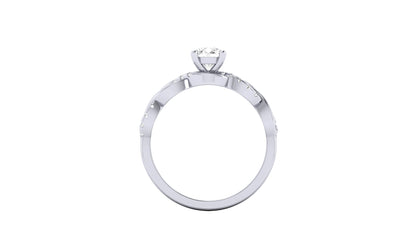 1.00 ct Round Center Lab Grown Diamond | Color: E | Clarity: VVS | 0.25 ct Lab Grown Side Diamonds. | Designer Ring.