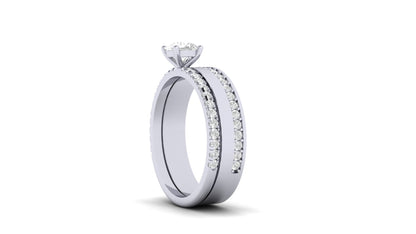 0.50 ct Round Cut Lab Grown Centered Diamond | 0.50 ct of Lab-Grown Side Diamonds with Designer Band.