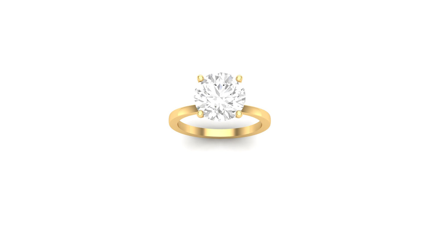 3.00 ct Round Cut Center Lab Grown Diamond | Color: E | Clarity: VVS | 0.10 ct Lab Grown Side Diamonds. | Designer Ring.