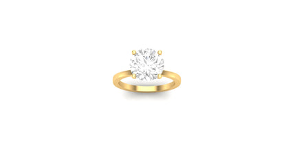 3.00 ct Round Cut Center Lab Grown Diamond | Color: E | Clarity: VVS | 0.10 ct Lab Grown Side Diamonds. | Designer Ring.