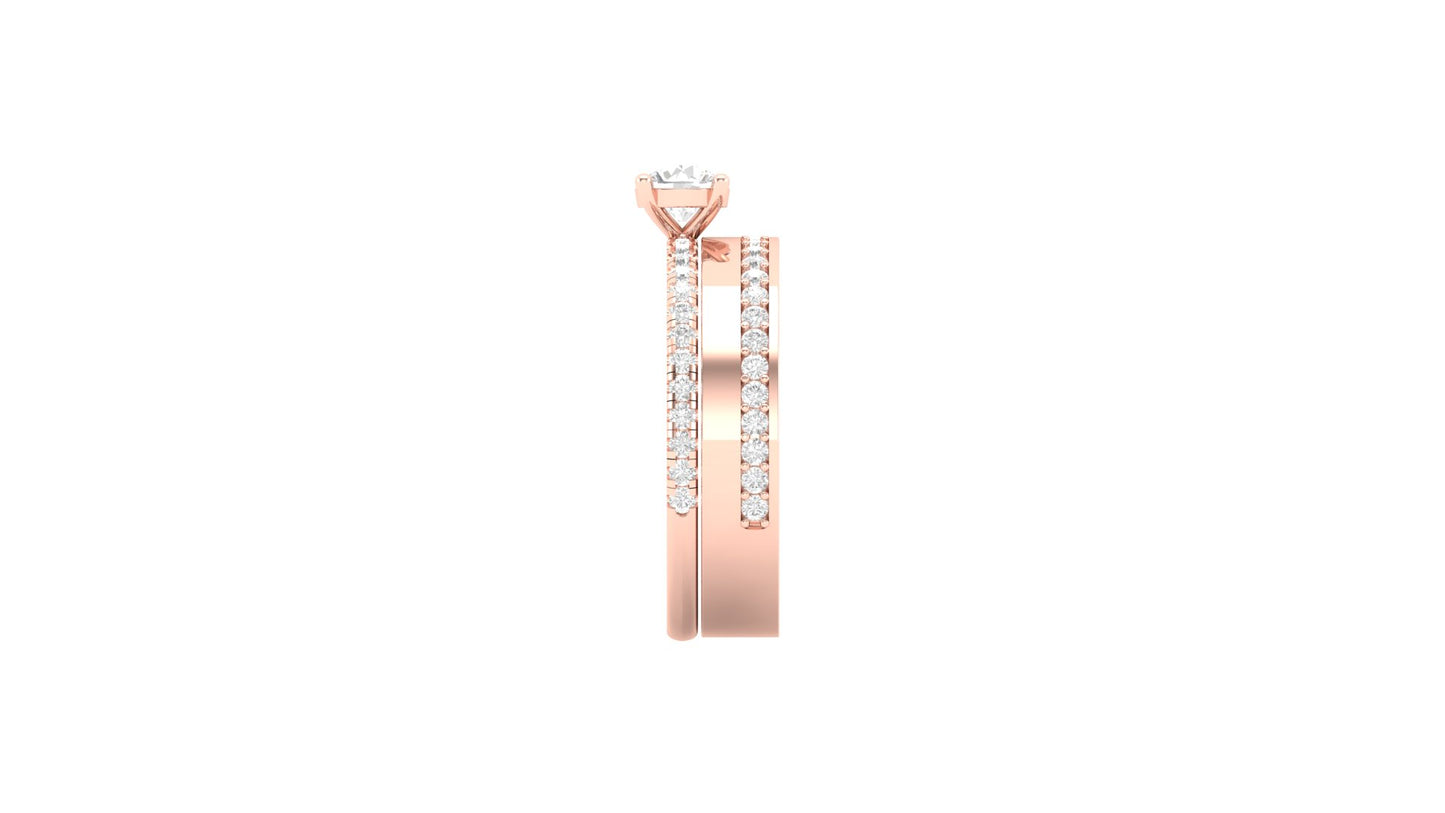 0.50 ct Round Cut Lab Grown Centered Diamond | 0.50 ct of Lab-Grown Side Diamonds with Designer Band.