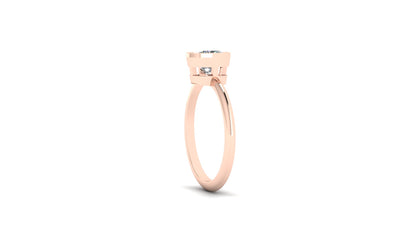 1.12 ctw Cushion Cut Lab Grown Diamond | Bezel Set Setting | Solitaire Ring.