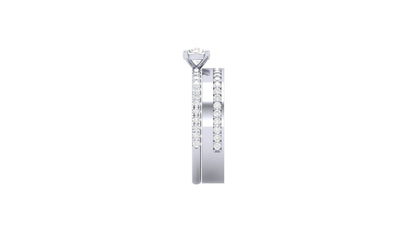 0.50 ct Round Cut Lab Grown Centered Diamond | 0.50 ct of Lab-Grown Side Diamonds with Designer Band.