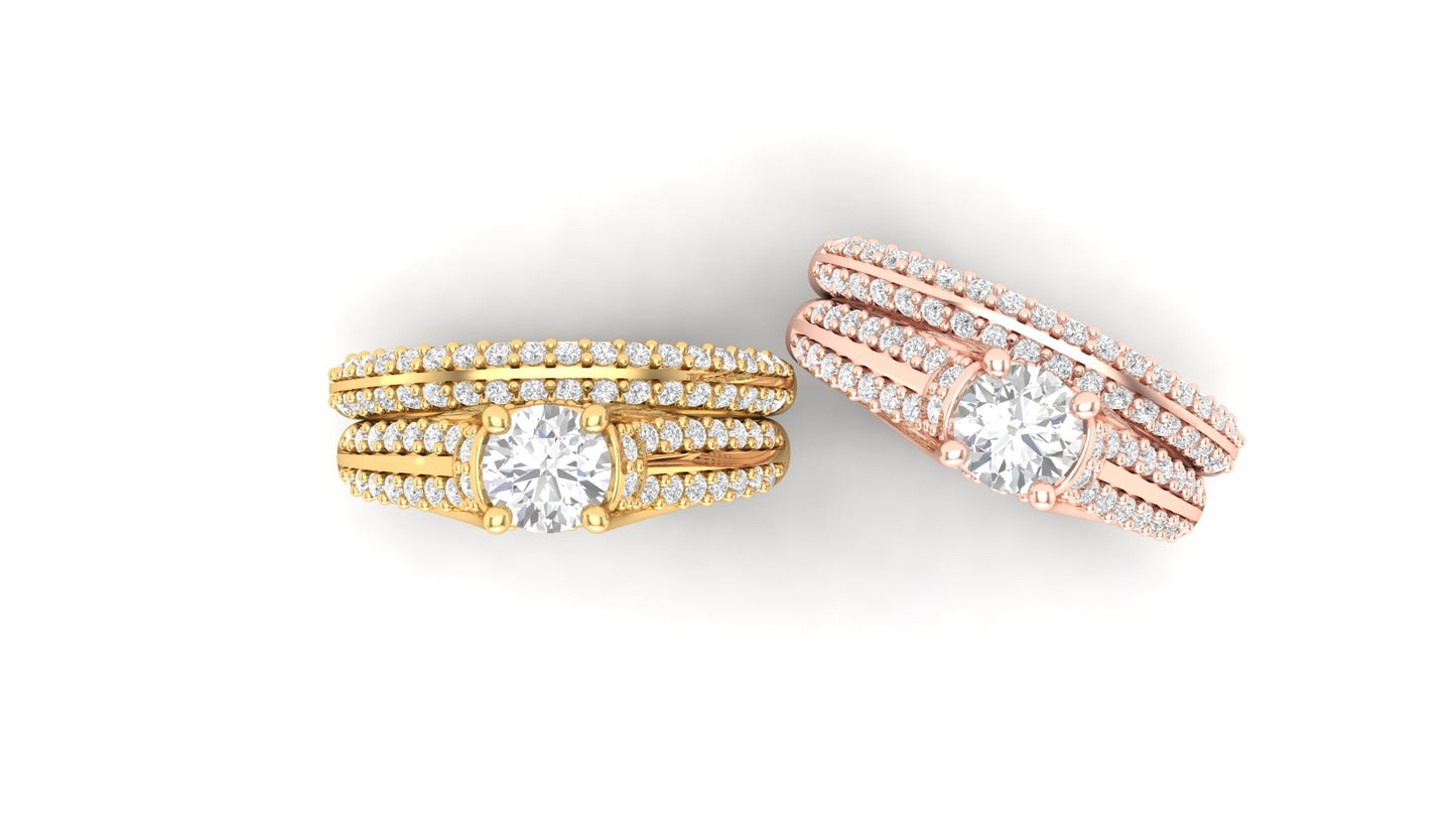 1.50 ctw Round Shape Lab Grown Diamonds | Designer Ring.