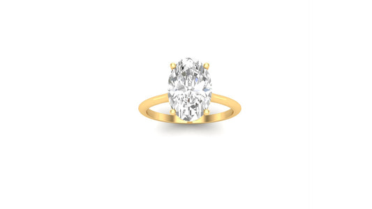 3.05 ct Oval Cut Lab Grown Diamond | Color: E | Clarity: VVS | 0.15 ct Lab Grown Side Diamonds. | Designer Ring.