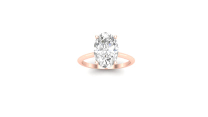 3.05 ct Oval Cut Lab Grown Diamond | Color: E | Clarity: VVS | 0.15 ct Lab Grown Side Diamonds. | Designer Ring.