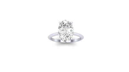 3.05 ct Oval Cut Lab Grown Diamond | Color: E | Clarity: VVS | 0.15 ct Lab Grown Side Diamonds. | Designer Ring.