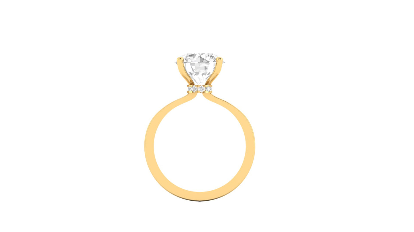 3.00 ct Round Cut Center Lab Grown Diamond | Color: E | Clarity: VVS | 0.10 ct Lab Grown Side Diamonds. | Designer Ring.
