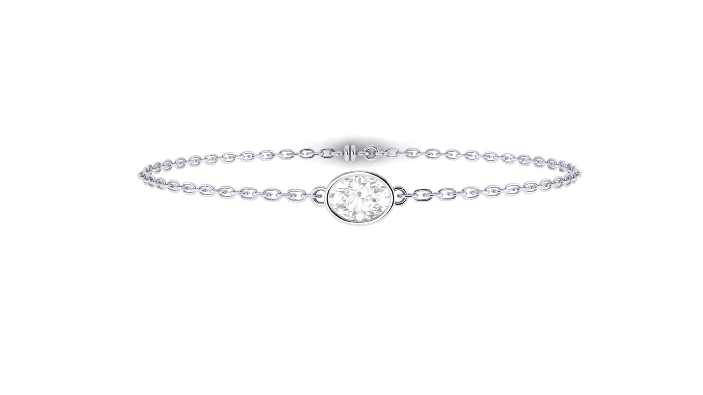 1.00 ctw Oval Cut Lab Grown Diamond | Loose Bracelet