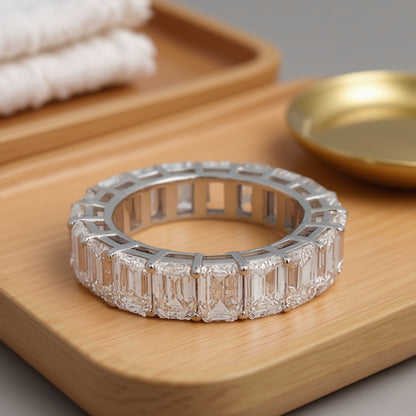Lab Grown Emerald-Cut Eternity Band | 50-Pointers
