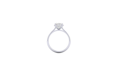 3.05 ct Oval Cut Lab Grown Diamond | Color: E | Clarity: VVS | 0.15 ct Lab Grown Side Diamonds. | Designer Ring.