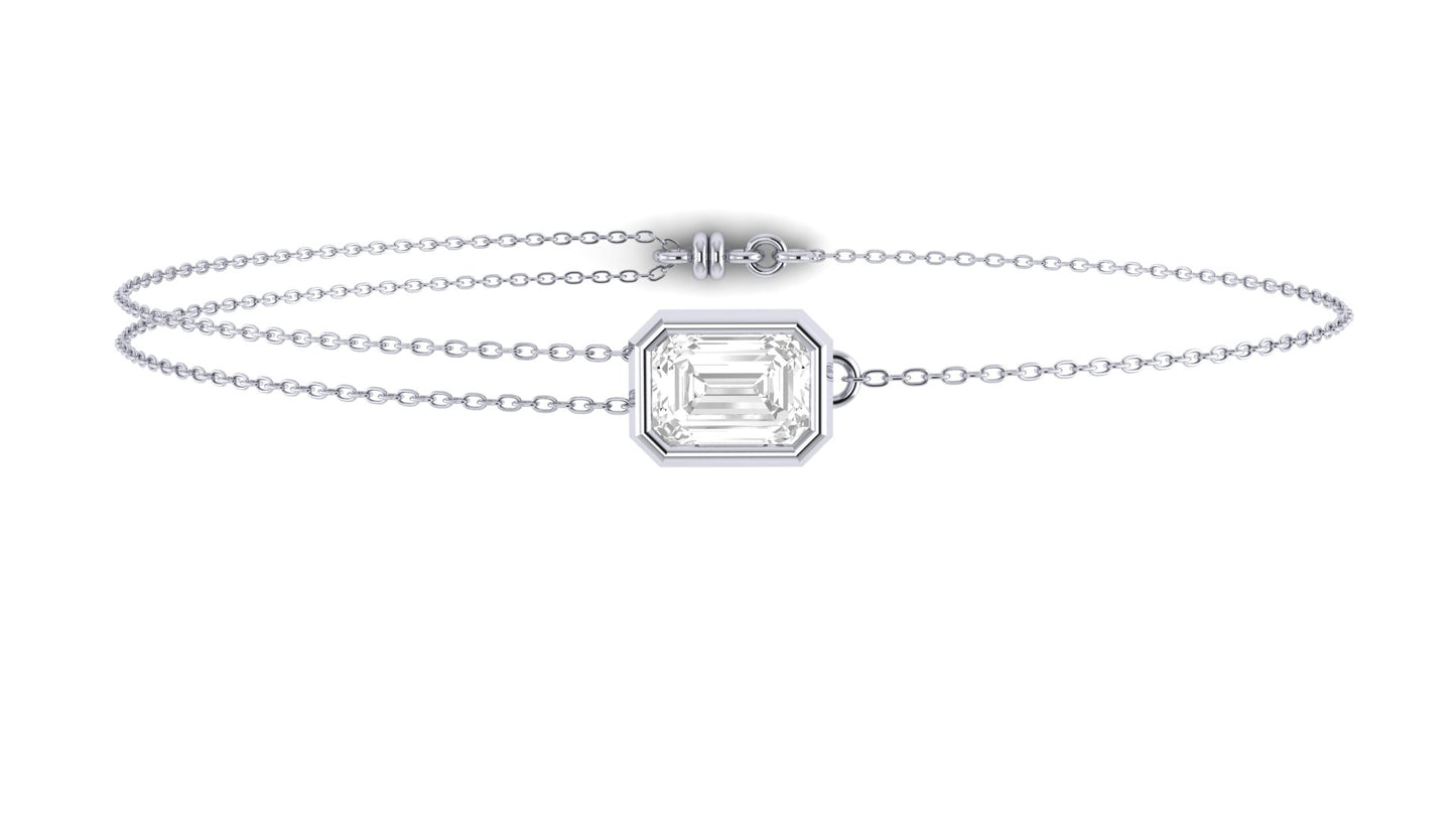 1.00 ctw Emerald Cut Lab Grown Diamond | Loose Bracelet