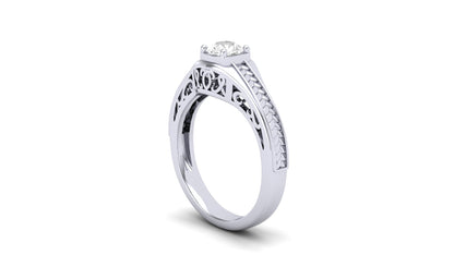 0.50 ctw Round Center Lab Grown Diamond | Color: E | Clarity: VVS | Designer Ring.