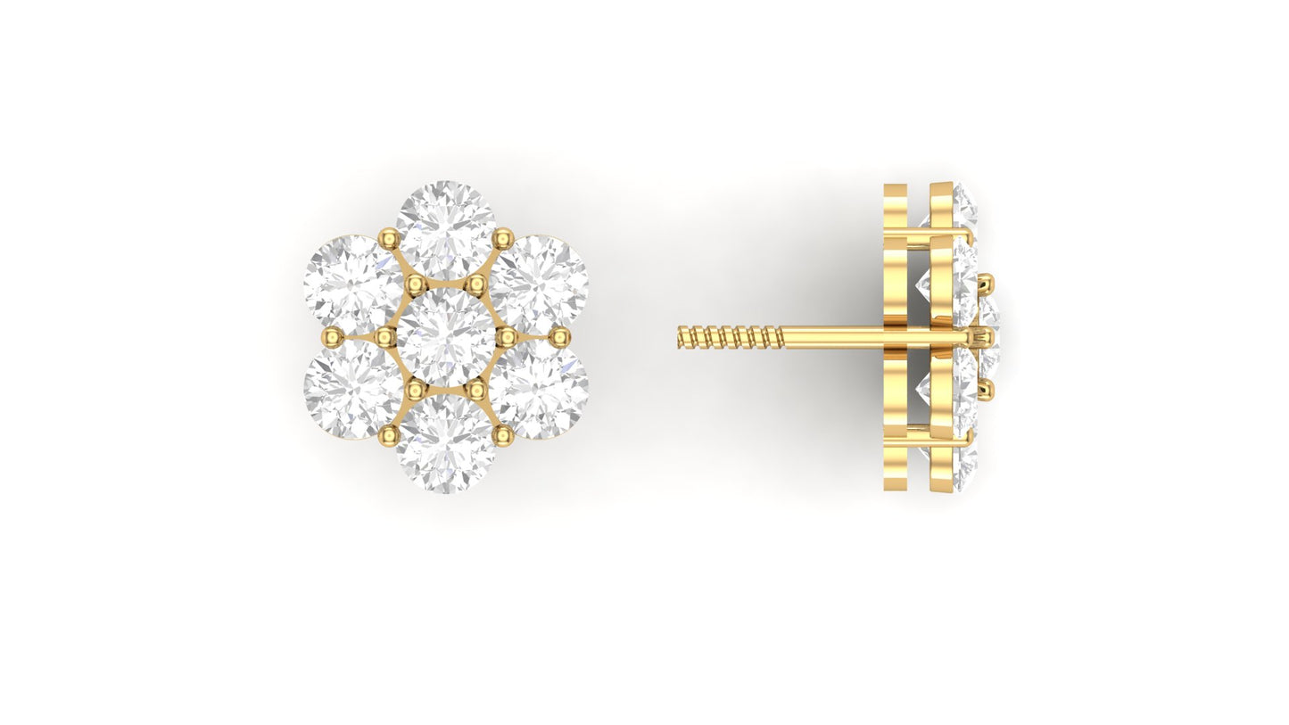 1.50 ctw Lab Grown Diamonds | Designer Earrings | Screw Back