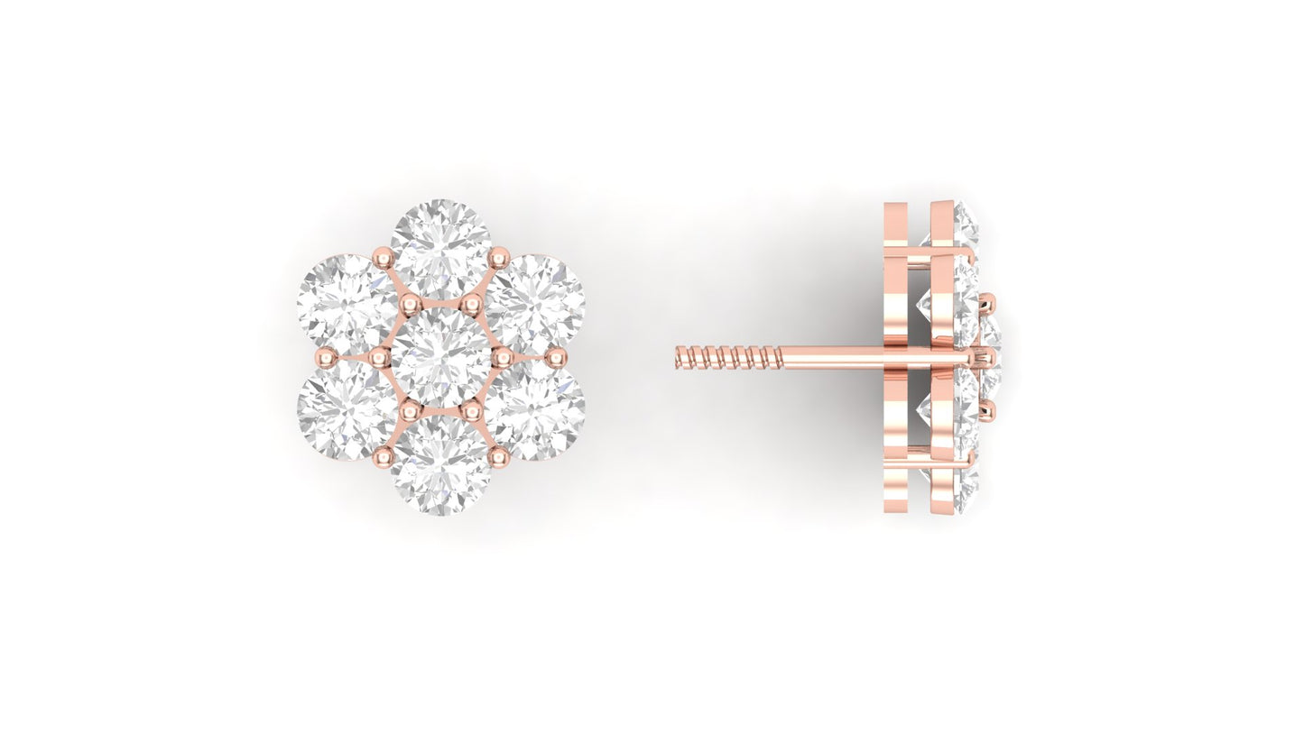 1.50 ctw Lab Grown Diamonds | Designer Earrings | Screw Back