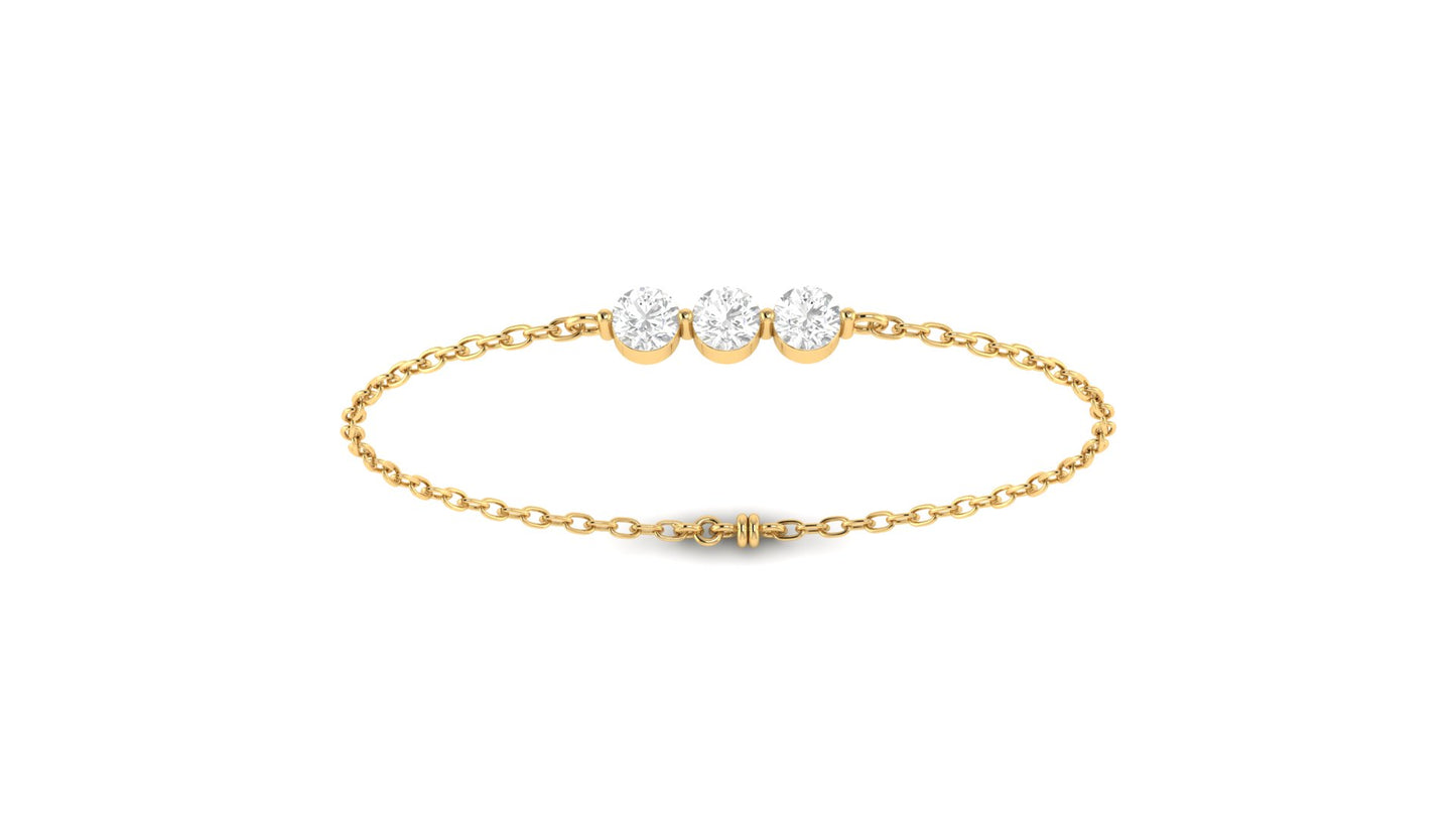 1.00 ctw Round Lab Grown Diamonds | Three Stone | Loose Bracelet