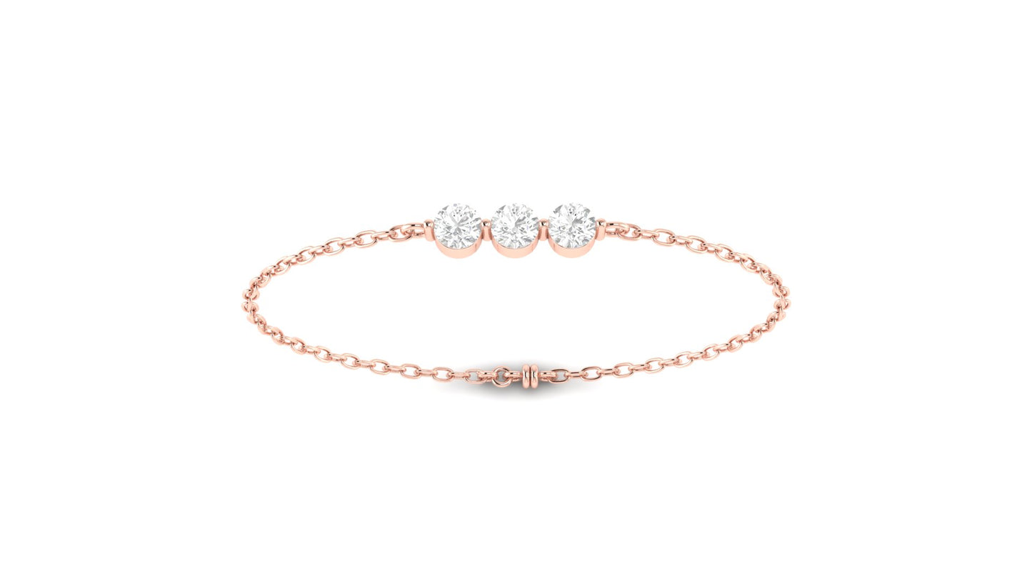 1.00 ctw Round Lab Grown Diamonds | Three Stone | Loose Bracelet