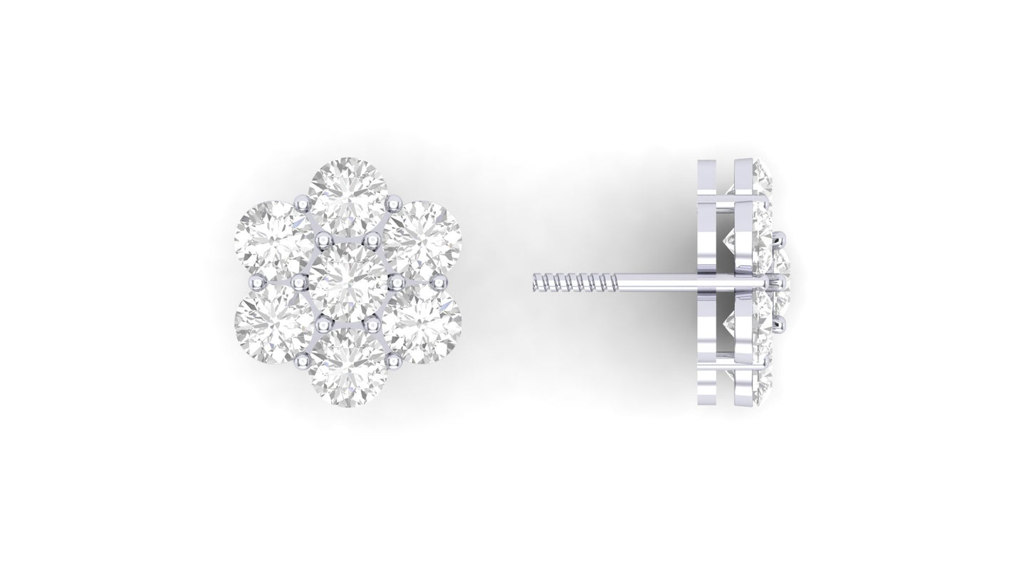 1.50 ctw Lab Grown Diamonds | Designer Earrings | Screw Back