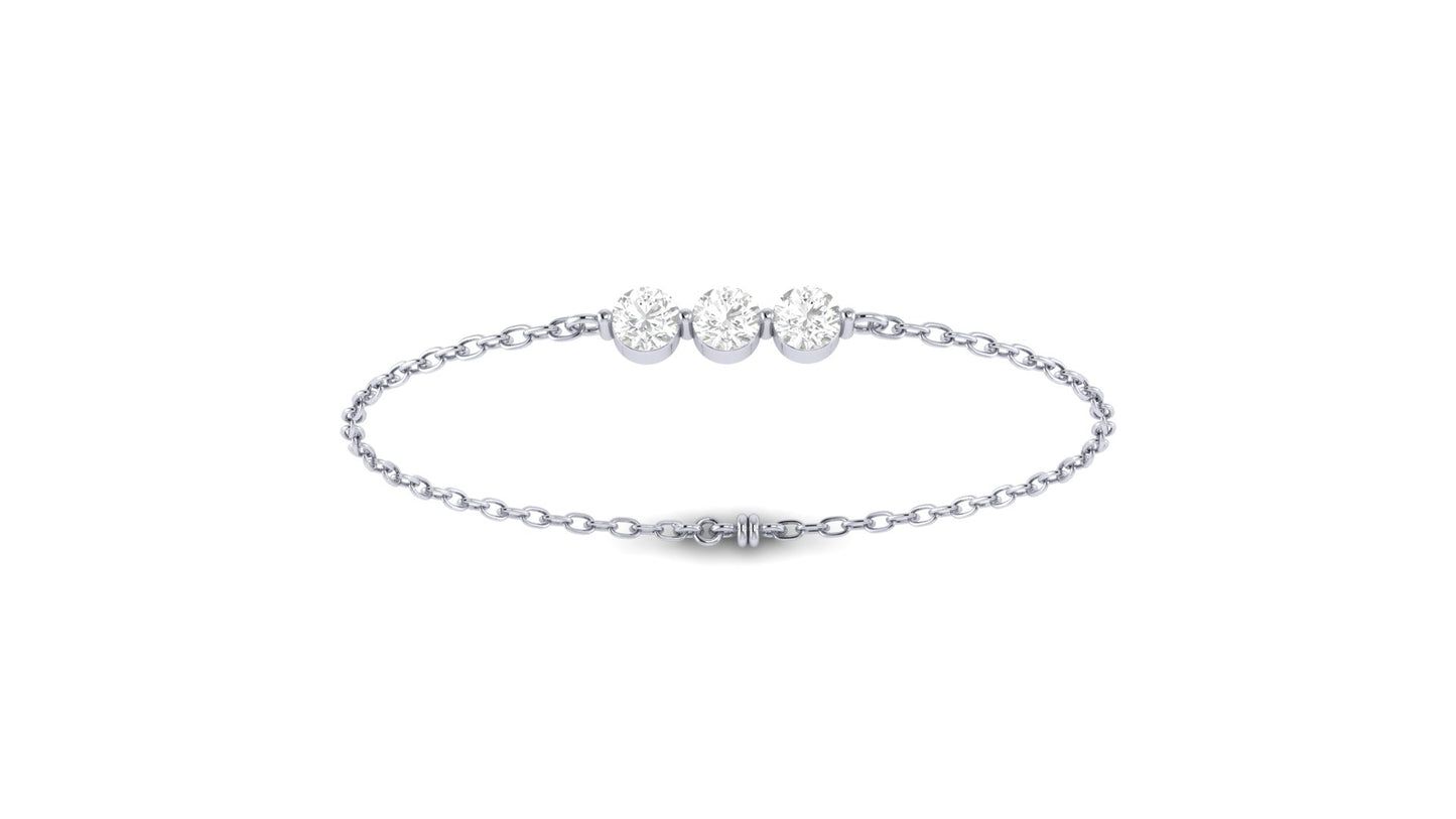 1.00 ctw Round Lab Grown Diamonds | Three Stone | Loose Bracelet