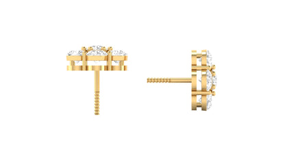 1.50 ctw Lab Grown Diamonds | Designer Earrings | Screw Back