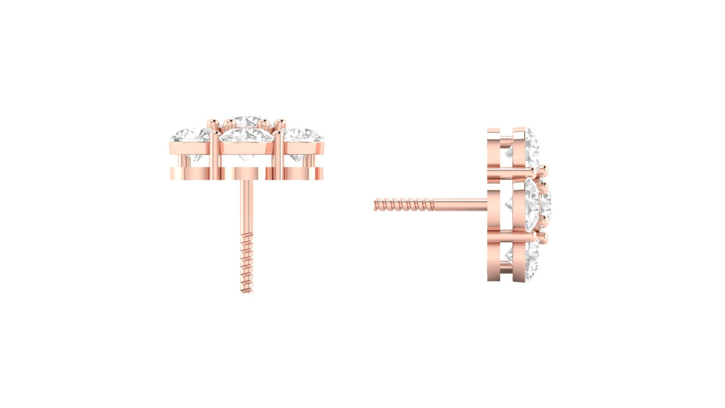 1.50 ctw Lab Grown Diamonds | Designer Earrings | Screw Back