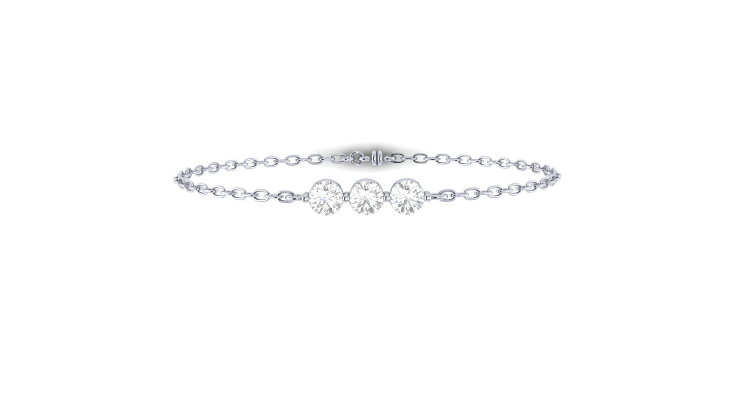 1.00 ctw Round Lab Grown Diamonds | Three Stone | Loose Bracelet