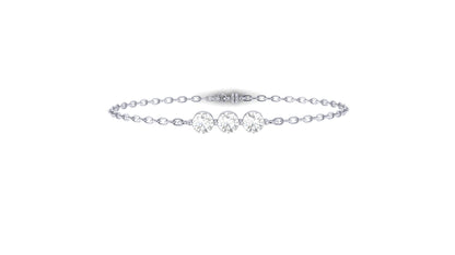 1.00 ctw Round Lab Grown Diamonds | Three Stone | Loose Bracelet