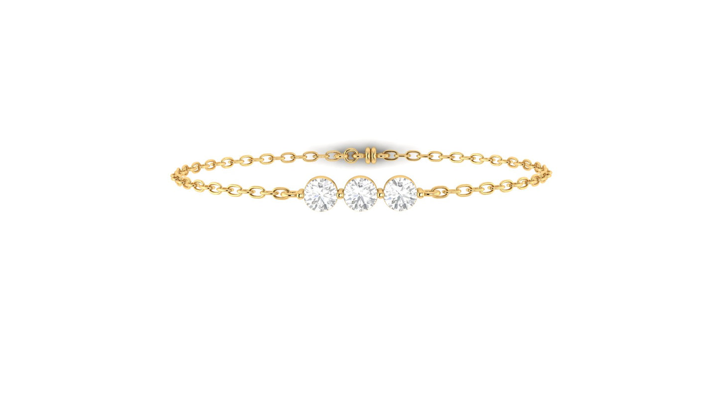 1.00 ctw Round Lab Grown Diamonds | Three Stone | Loose Bracelet