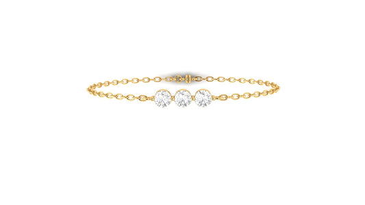 1.00 ctw Round Lab Grown Diamonds | Three Stone | Loose Bracelet