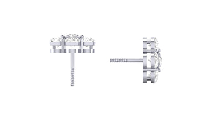 1.50 ctw Lab Grown Diamonds | Designer Earrings | Screw Back