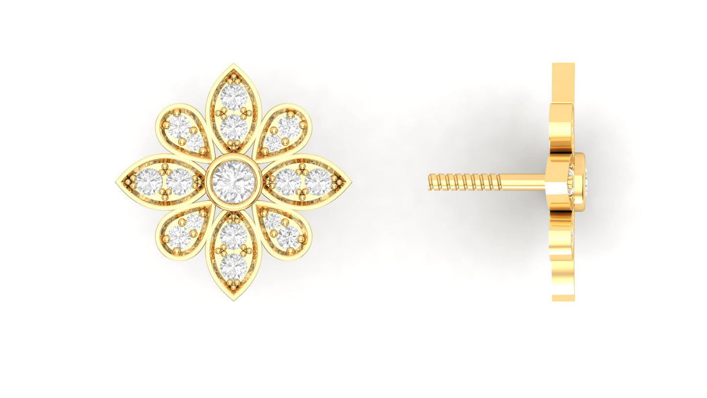 0.50 ctw Lab Grown Diamond | Screw Back | Designer Earrings