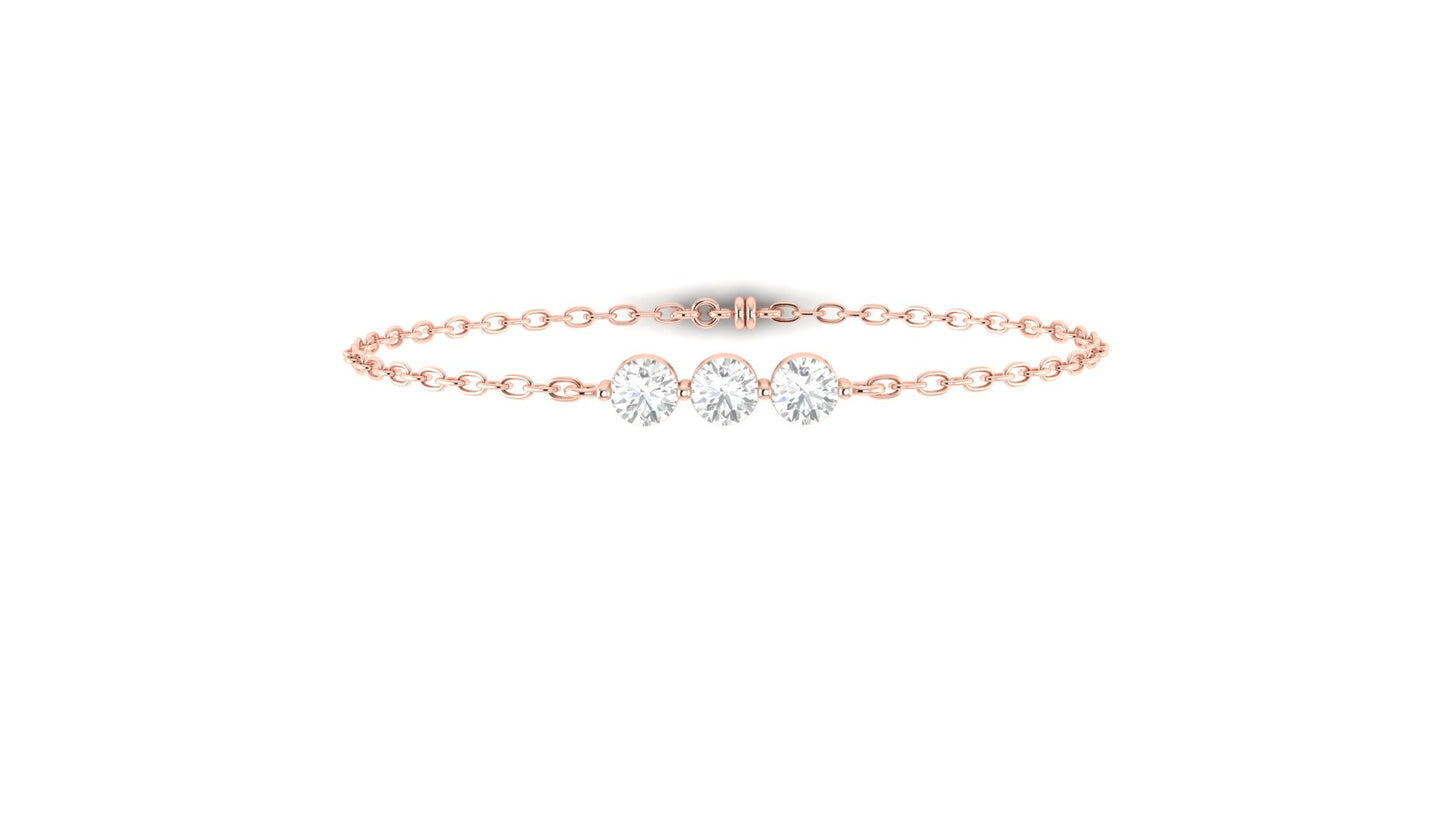1.00 ctw Round Lab Grown Diamonds | Three Stone | Loose Bracelet