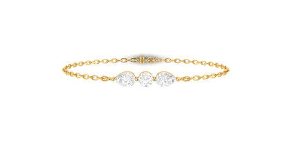 1.00 ctw Round & Pear Shape Lab Grown Diamonds | Three Stone | Loose Bracelet