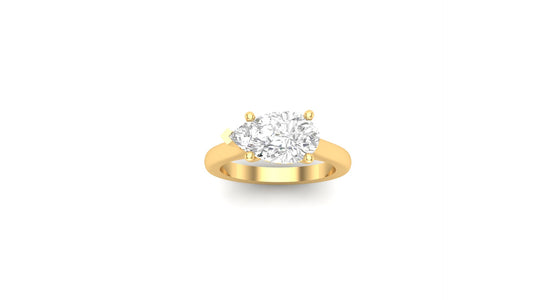 1.75 ct Pear Center Lab Grown Diamond | Color: E | Clarity: VVS | 0.31 ct Lab Grown Side Diamonds. | Designer Ring.