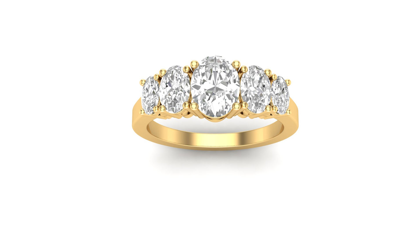 5.42 ctw Oval Shape Lab Grown Diamonds Designer Ring. | Color: E | Clarity: VVS