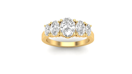 5.42 ctw Oval Shape Lab Grown Diamonds Designer Ring. | Color: E | Clarity: VVS