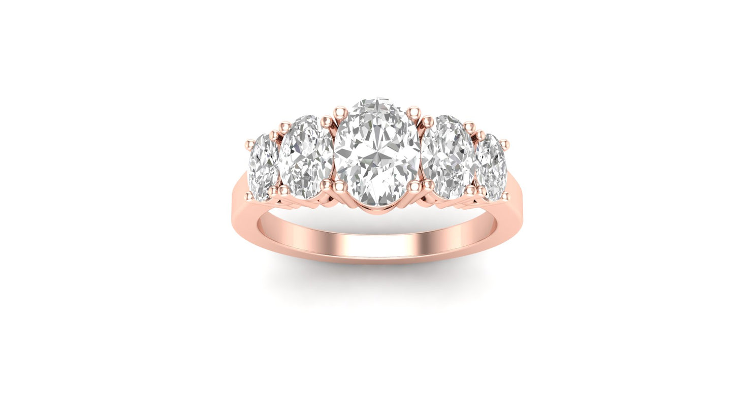 5.42 ctw Oval Shape Lab Grown Diamonds Designer Ring. | Color: E | Clarity: VVS