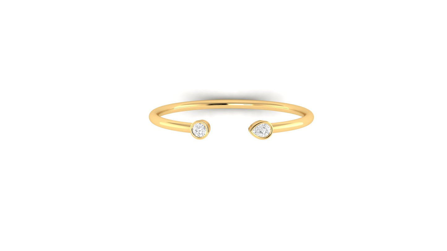 21 Grams | 1.00 ctw Round & Pear Shape Lab-Grown Diamonds | Solid/Open Bracelet