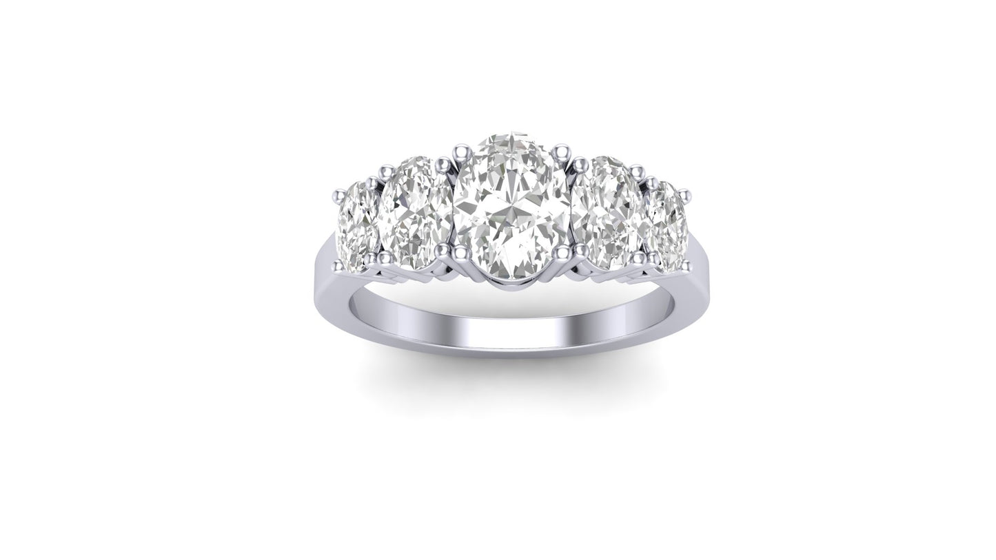 5.42 ctw Oval Shape Lab Grown Diamonds Designer Ring. | Color: E | Clarity: VVS