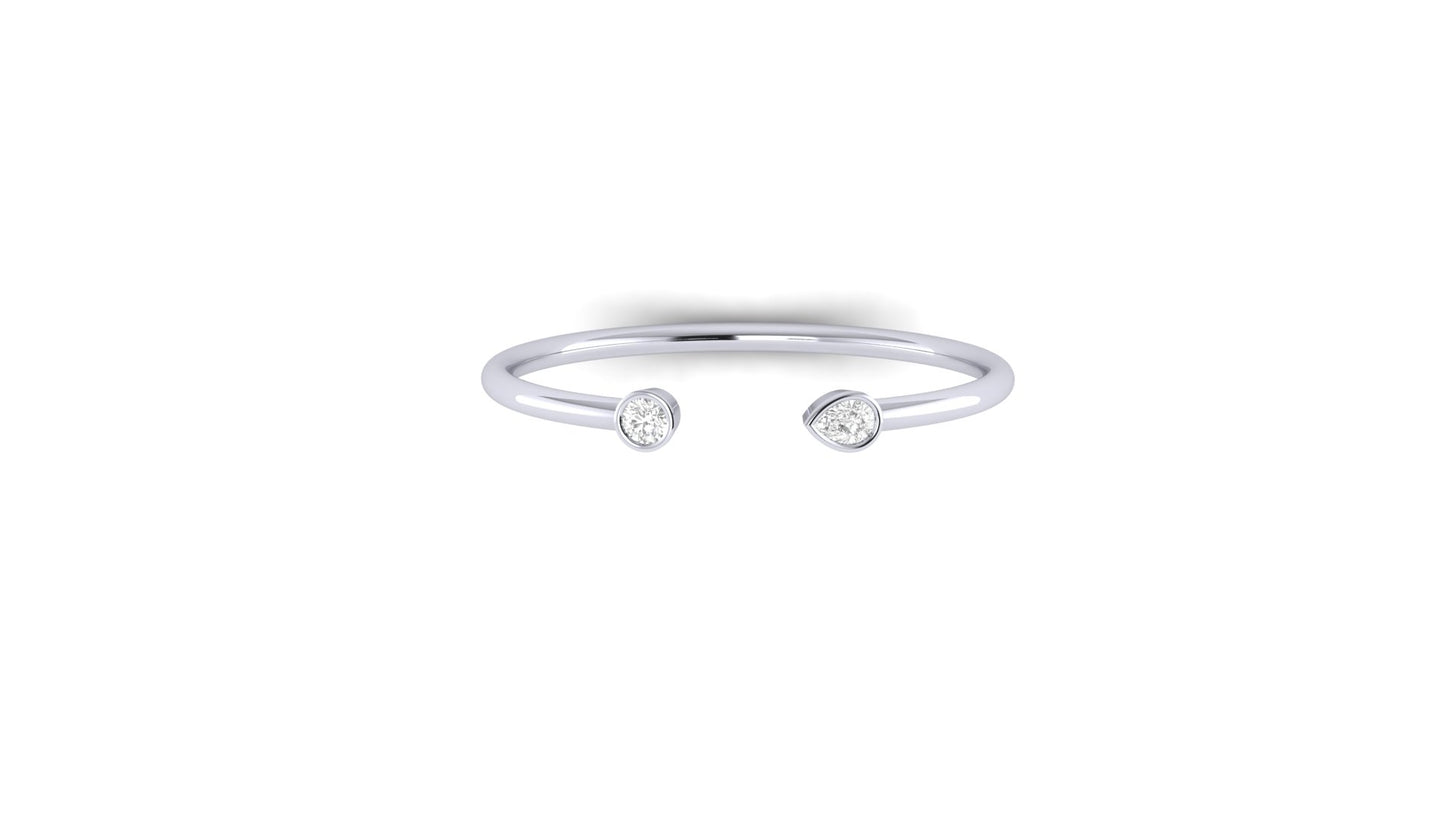 21 Grams | 1.00 ctw Round & Pear Shape Lab-Grown Diamonds | Solid/Open Bracelet