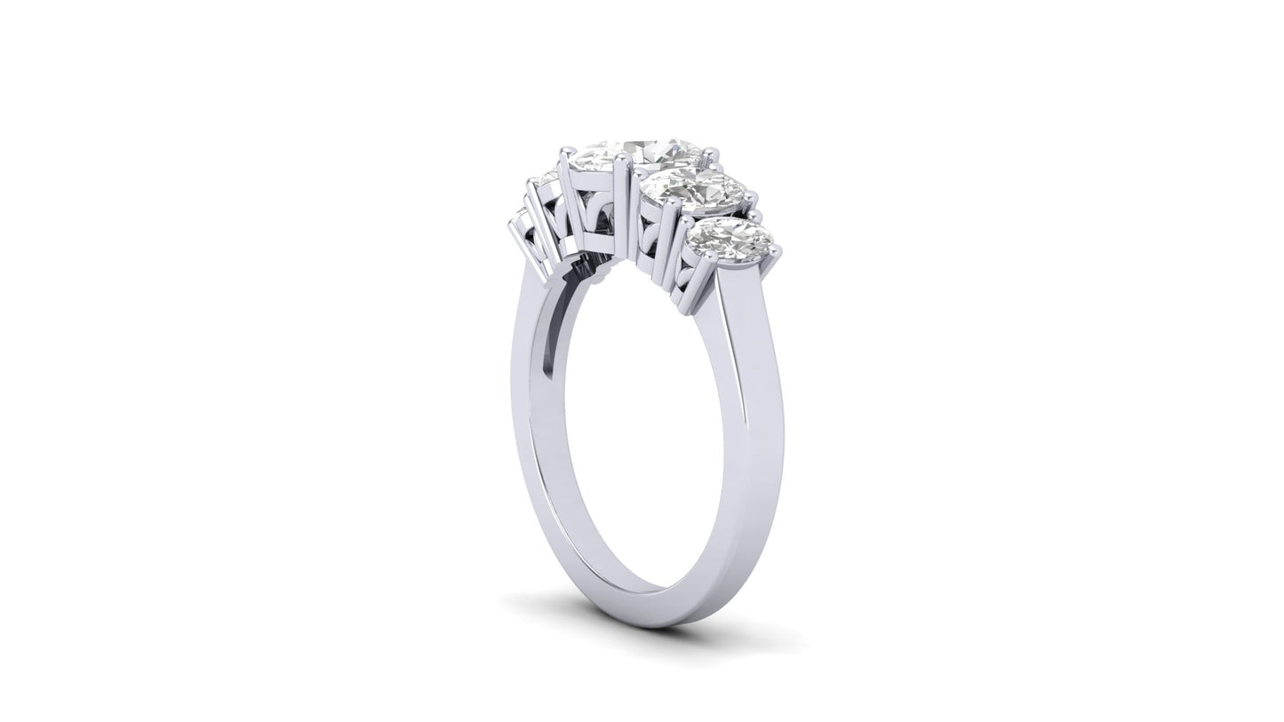 5.42 ctw Oval Shape Lab Grown Diamonds Designer Ring. | Color: E | Clarity: VVS