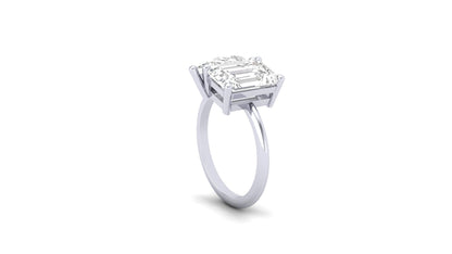 2.76 ct Emerald Cut Lab Grown Diamond | Color: E | Clarity: VVS | 2.35 ct Pear Shape Lab Grown Diamond | Color: E | Clarity: VVS | Designer Ring.