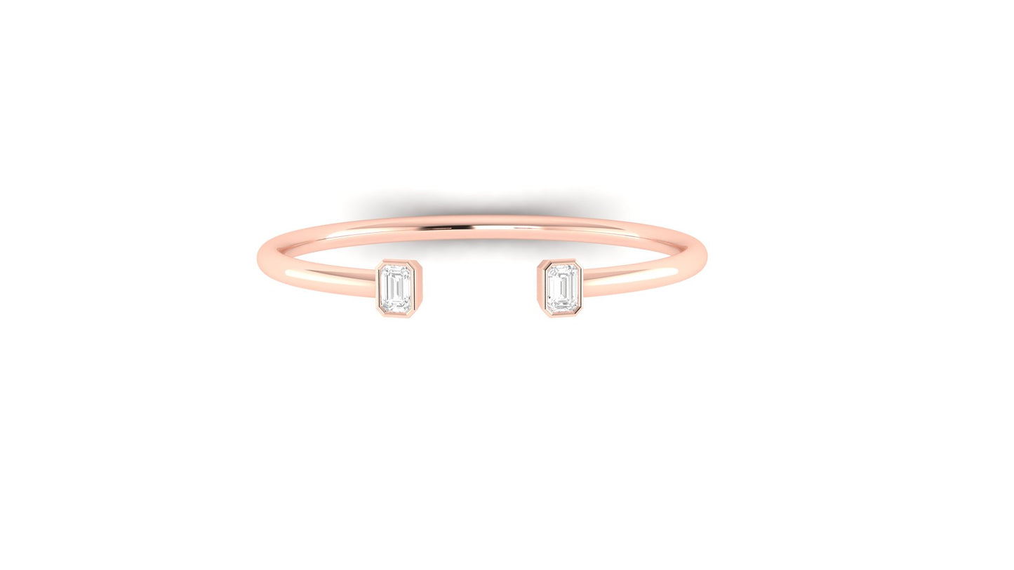 21 Grams | 1.00 ctw Emerald Cut Lab-Grown Diamonds | Solid/Open Bracelet