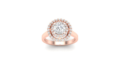 1.06 ctw Round Cut Lab Grown Diamonds Designer Ring. | Color: E | Clarity: VVS